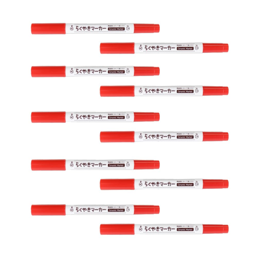 Epoch Chemical Rakuyaki Markers for 10 Water-Based Ceramics, Red, Pens, NRM-150R_10