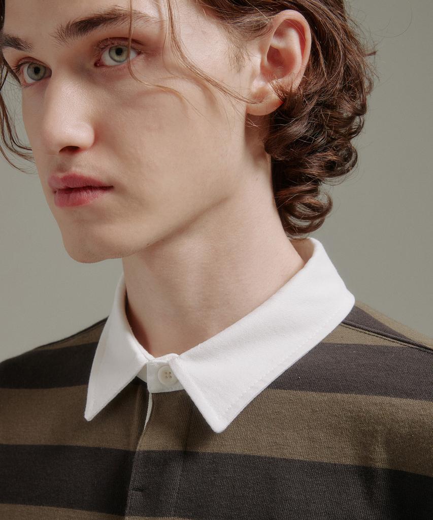 BLANKROOM Rugby Tee_Olive / Brown