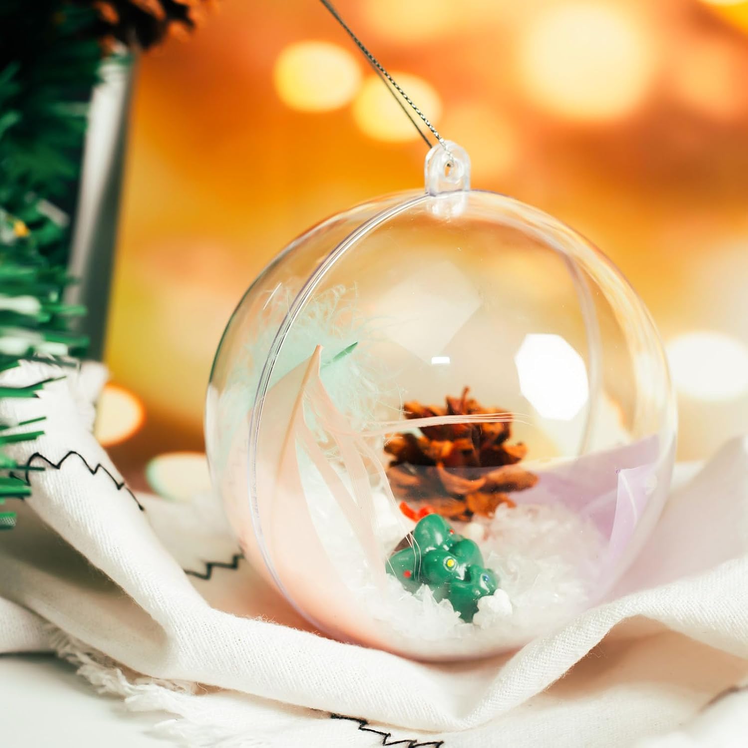 Koogel 20PCS Large Clear Ball Ornaments, 4inch Fillable Christmas Balls Shatterproof Ornament Baubles for DIY Crafts Christmas Wedding Party Decor