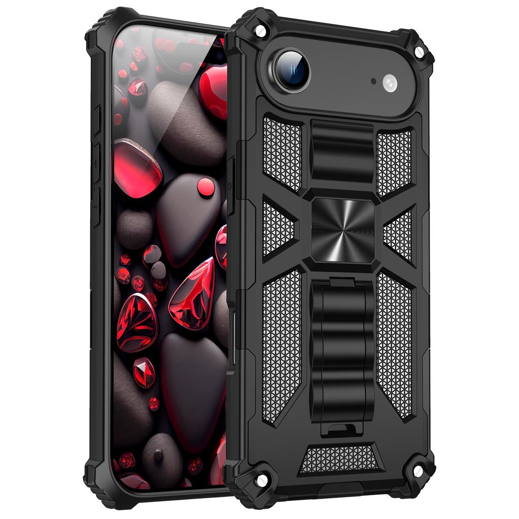 Für iPhone 17 Air Handyhülle Ständer Sturzschutz PC+TPU Rückseite