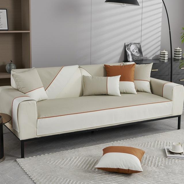 Technologia Skórzany Pokrowiec na Sofę Wodoodporny Zwierzę Narożnik Sofa Fotel Nakładki Ochraniacz Mebli Luksusowy