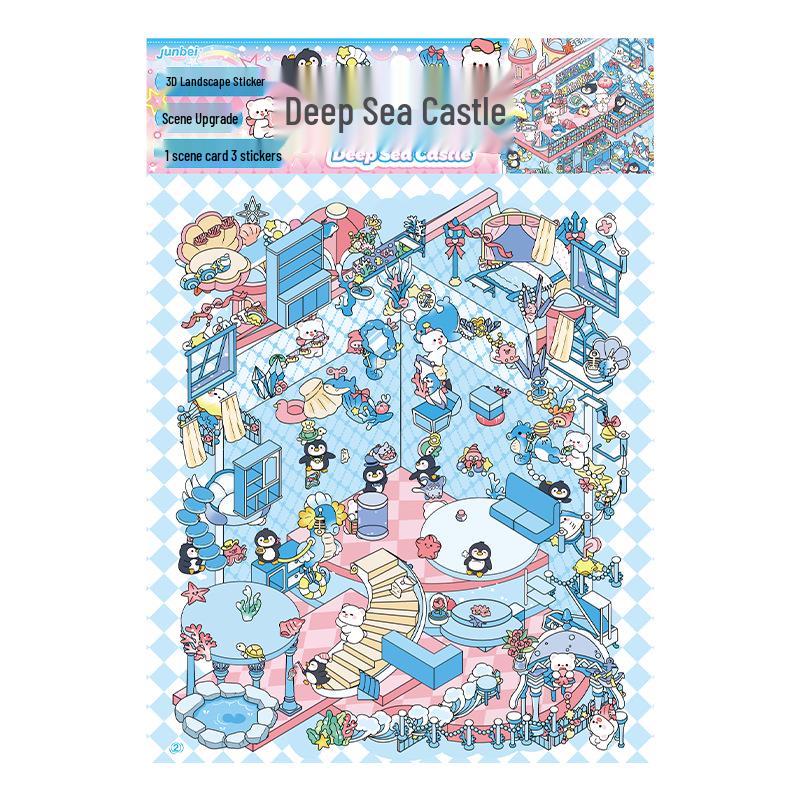 3D Stereoscopic Miniature Scene Stickers - DIY Dollhouse & Toy Collection for Children