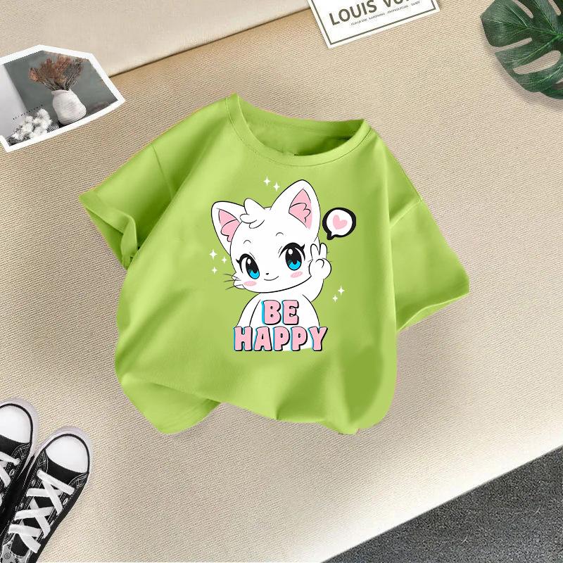 Children's Short-sleeved Boys'  Girls' T-shirts Cotton Summer Casual Tops