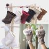 Solid Supple Lady Genuine Color Warm Fashion Trim Soft Rabbit Fur Women Gloves Fingerless