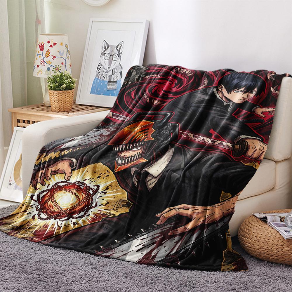 Chainsaw Man posterPrint Flannel Blanket, High quality Comfortable for All Seasons, Home Decor, Warmth and Comfort