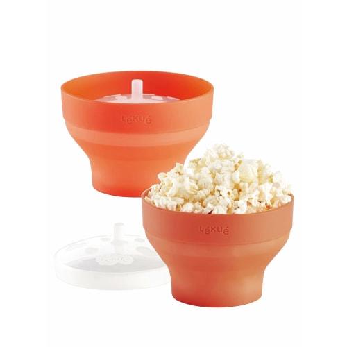 

Lekue Popcorn Maker, Set of 2, Microwave-Safe, Platinum Silicone, Red (Official Japanese Product)