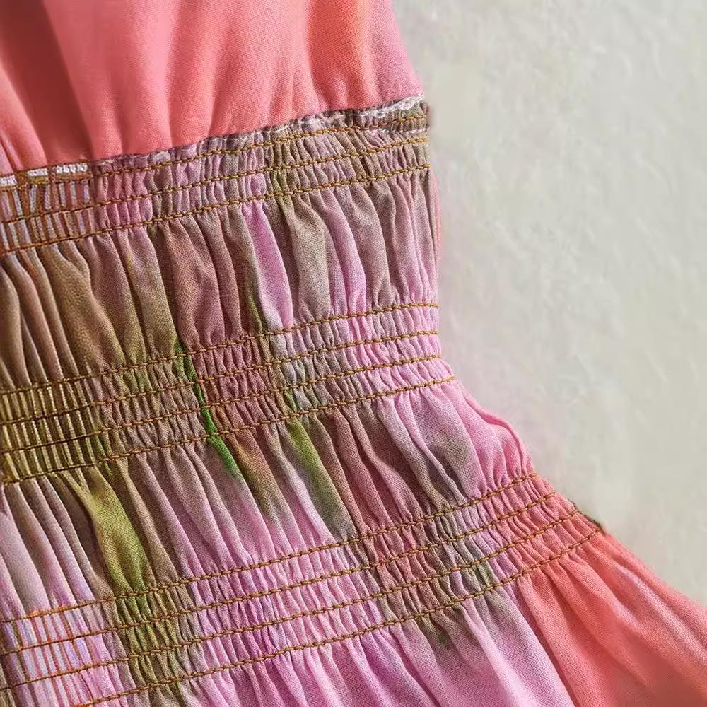 2023 European & American Style Women's Printed Midi Sundress