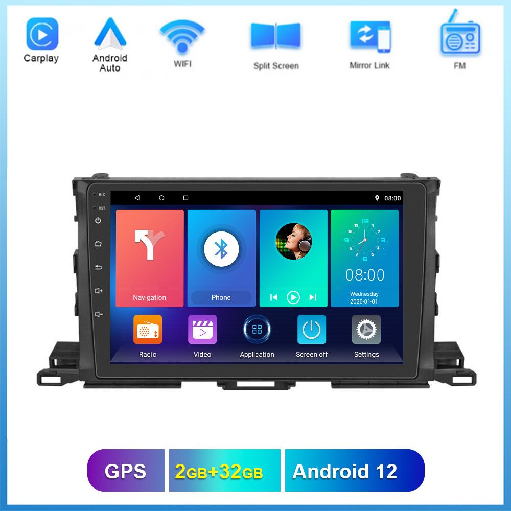 

REAKOSOUND 10 дюймов Android Беспроводной Carplay Авто GPS навигация Автомобильный стерео радиоплеер BT WIFI для Toyota Highlander 2014-2018 4-core 2+32CP