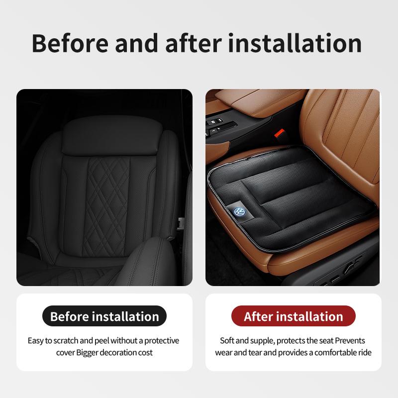 Hub Caps Leather Car Seat Cushion Comfortable Auto Driving Support Pad For Volkswagen VW Golf 4 5 6 7 Polo Jetta Sagitar Magotan