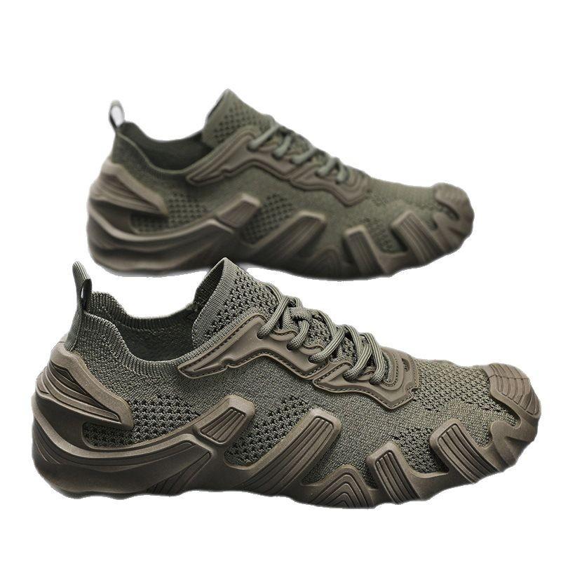 Men's Shoes 2025 New Spring Thin Mesh Breathable Fly-woven Mesh Shoes Men's Sports Platform Fashion Socks Trendy Shoes