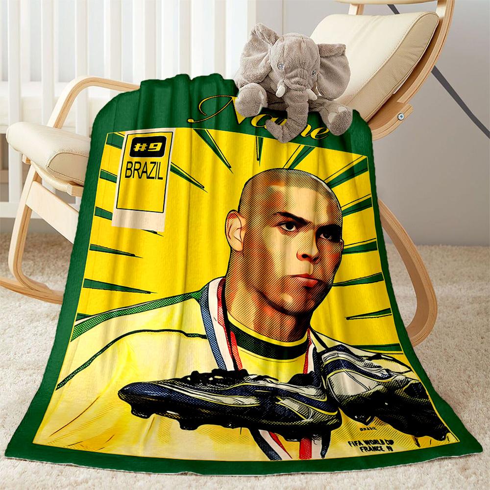 Brazilian Football Legend Blanket Soft Warm Cozy Great for Couch Chair Sofa for All Occasions Modern Style Ideal Gift For Birthday Valentine'S Day