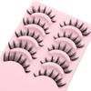 5 Pairs Flared Manga Lashes Wispy Faux Mink Lashes Hot Wet Eyelash  Eye Makeup