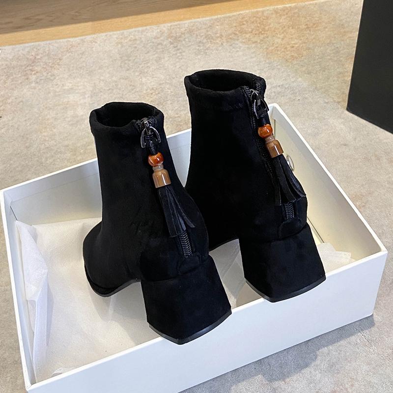 Fashion Brand New Women's Casual Solid Color Suede Short Boots Brand Designer Autumn Women's High Quality Soft Bottom Chelsea Boots