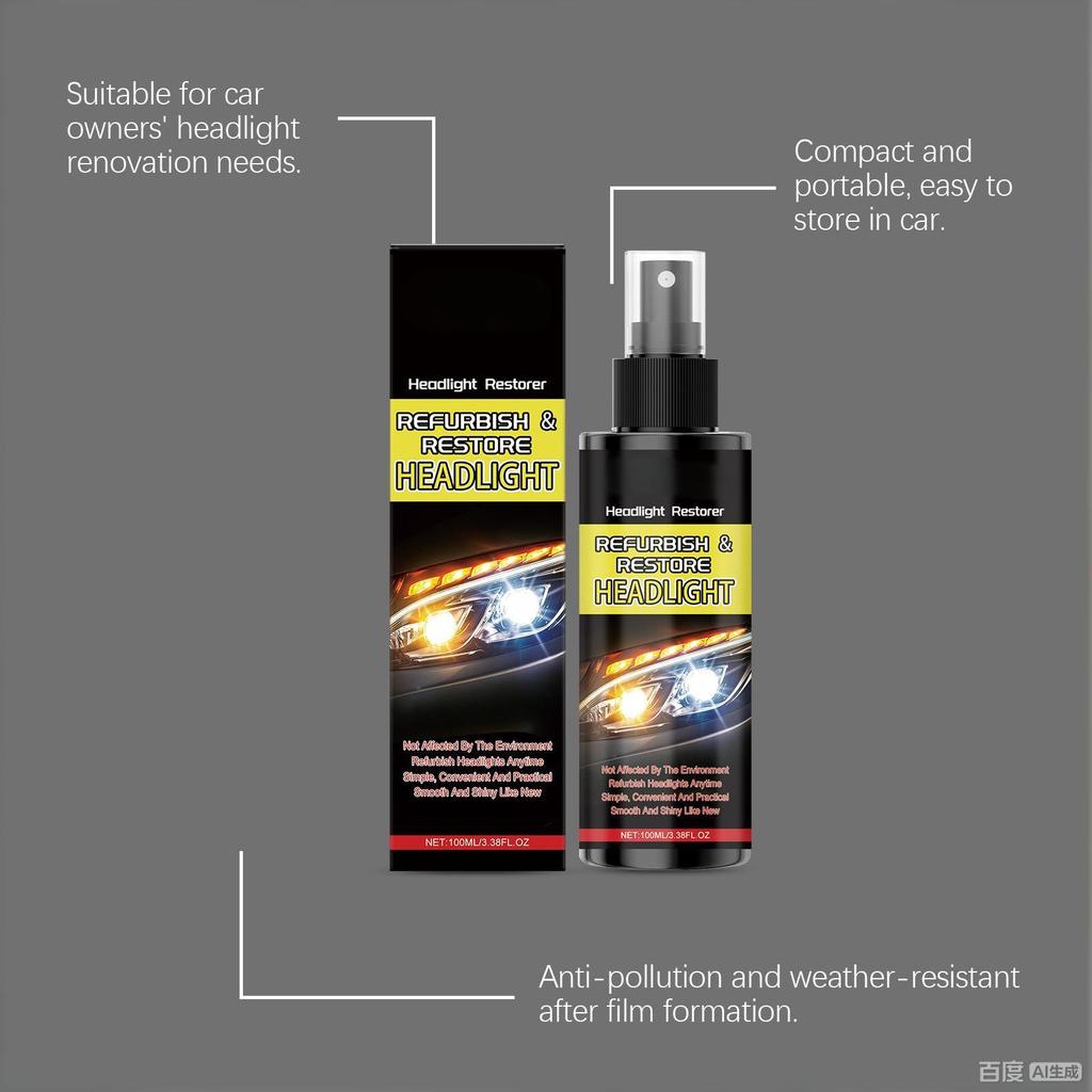 Car Headlight Care Product - Convenient Daily Cleaning And Maintenance Product For Car Headlights100ML