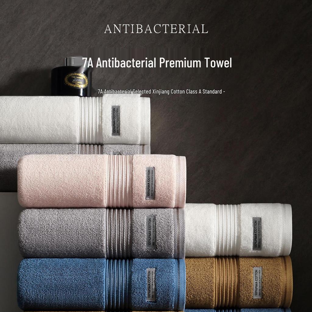 Toalla 7a de Algodón Puro Antibacteriano: Clase A, Engrosada, Muy Absorbente, No Suelta Pelusa, Adecuada para Lavar la Cara y Bañarse, Unisex.