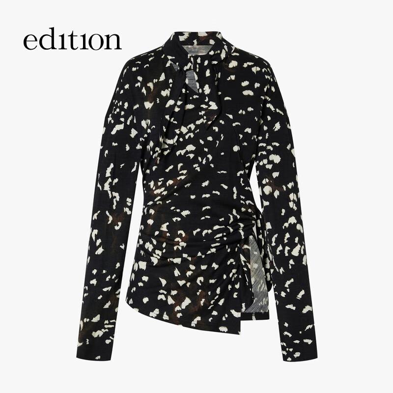 Edition Cloud Wool Retro Floral Print Knitted Sweater