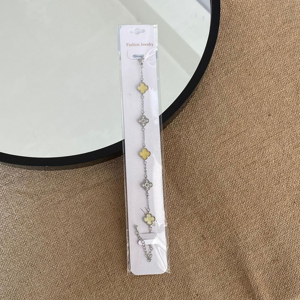 

10mm Four-Leaf Clover Five-Flower Bracelet Luxury Mother-of-Pearl and Zircon Bracelet for Women