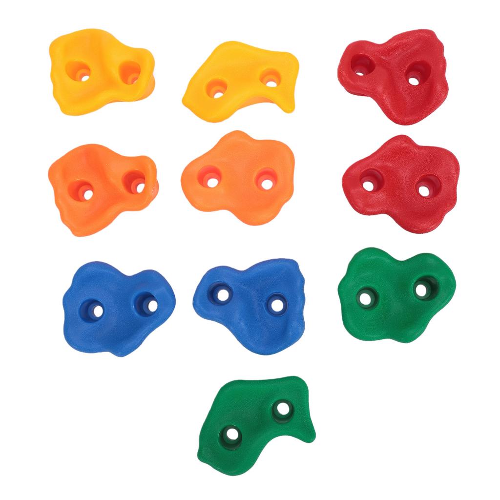 Rock Climbing Holds Outdoor Climbing Wall Holds Plastic Colorful Grips for Backyard Playground 10 PCS + Screws