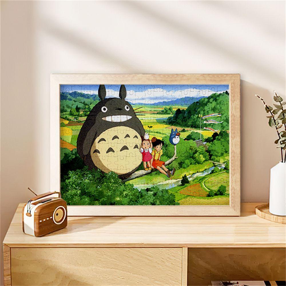 Studio Ghibli Totoro Drewniana Układanka Urocza Ozdoba&Drewniana Układanka Totoro Z Ramką DIY Dekoracja Biurka