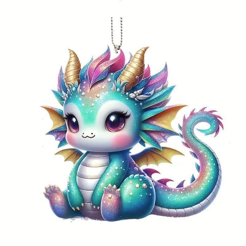 

Акриловая игривая подвеска-дракон, красочное украшение салона автомобиля для стиля, персонализированное