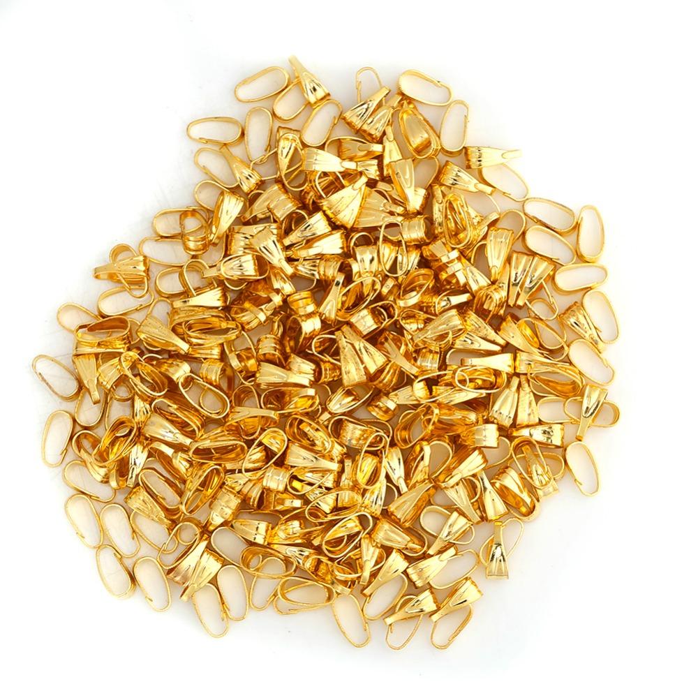 300Pcs 3*7mm Pendant Clasp Connector Alloy Jewelry Findings Bails Snap Bail Hook for DIY Crafts