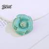 Sweater Scarf Brooch Button Camellia Shape Alloy with Glossy Glaze