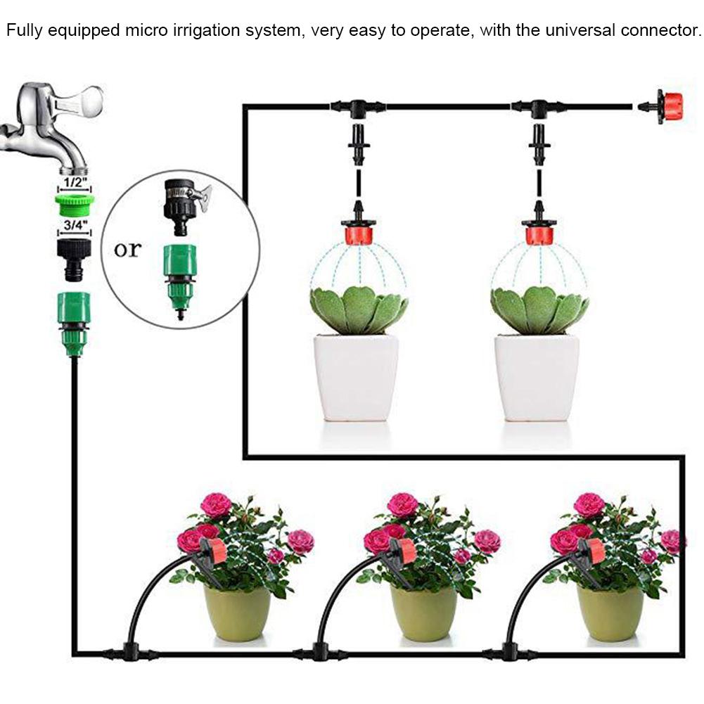 20M Micro Drip Irrigation System Auto Timer Self Plant Watering Garden Hose Kit