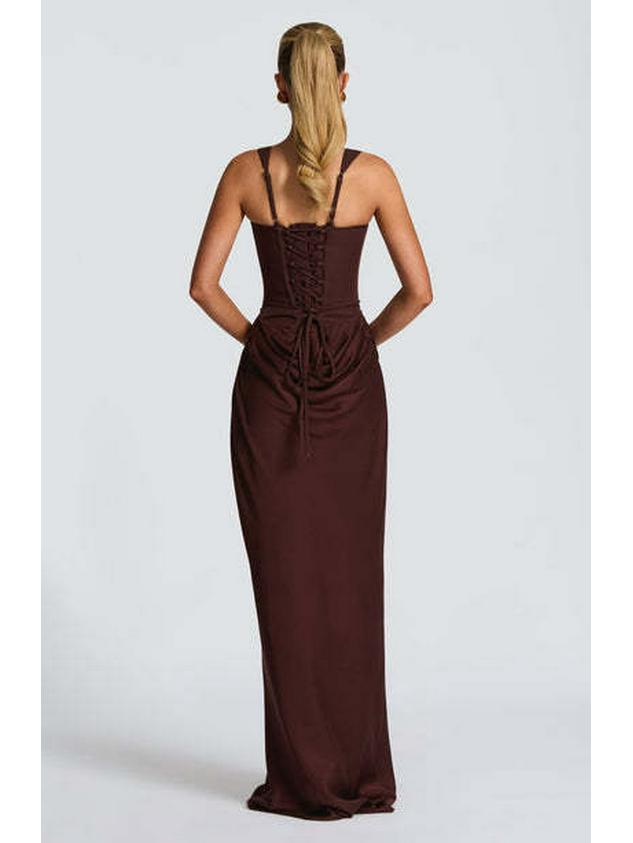 

European & American Sexy Sleeveless Bodycon Long Dress (2025) Large кофейный