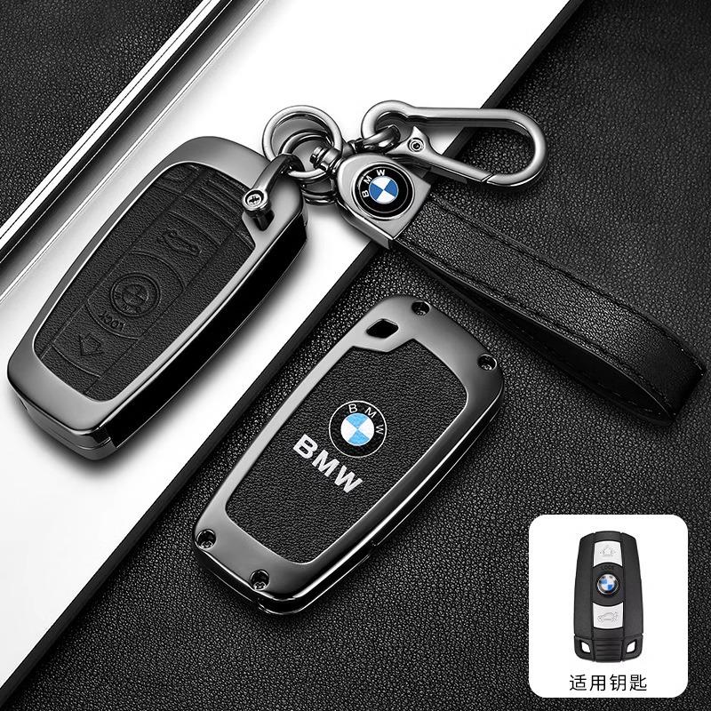 BBKT7 Zinc Alloy Leather Car Smart Key Case Cover for BMW 1 3 5 7 Series X1 X3 X4 X5 F10 F15 F16 F20 F30 F18 F25 M3 M4 E34 Sticker