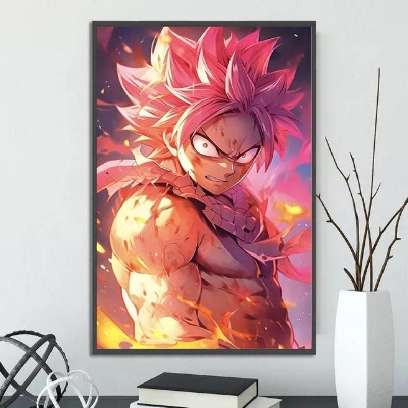 Vibrant Japanese Anime Natsu  Zeref SelfAdhesive Wall Poster  Cartoon Art for Kids Rooms  Home Decor Gift  Fairy Tail Inspired W