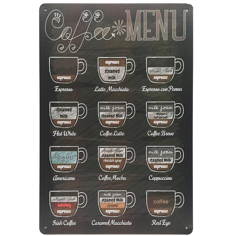 Vintage Metal Tin Signs Wall Decor Plaque Retro CafeArt Posters Kitchen Bar Pub Club Coffee Shop Plate Room Decoration