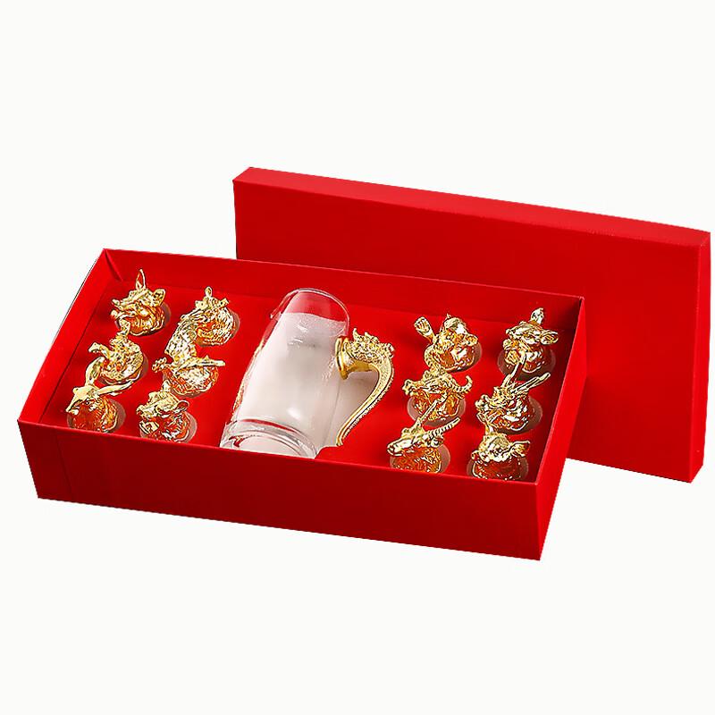 Bingyue Glass Chinese Zodiac Baijiu Wine Set with Decanter and Cups