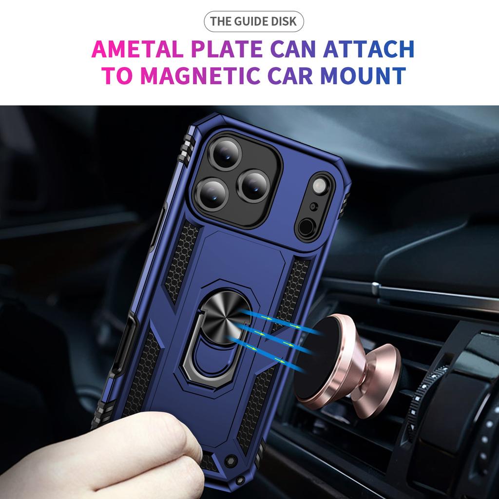 360° Rotatable Ring Holder Kickstand Phone Case for IPhone 17E 17 Air 16 15 14 13 12 11 Pro Max 7 8 Plus Shockproof Armor Cover