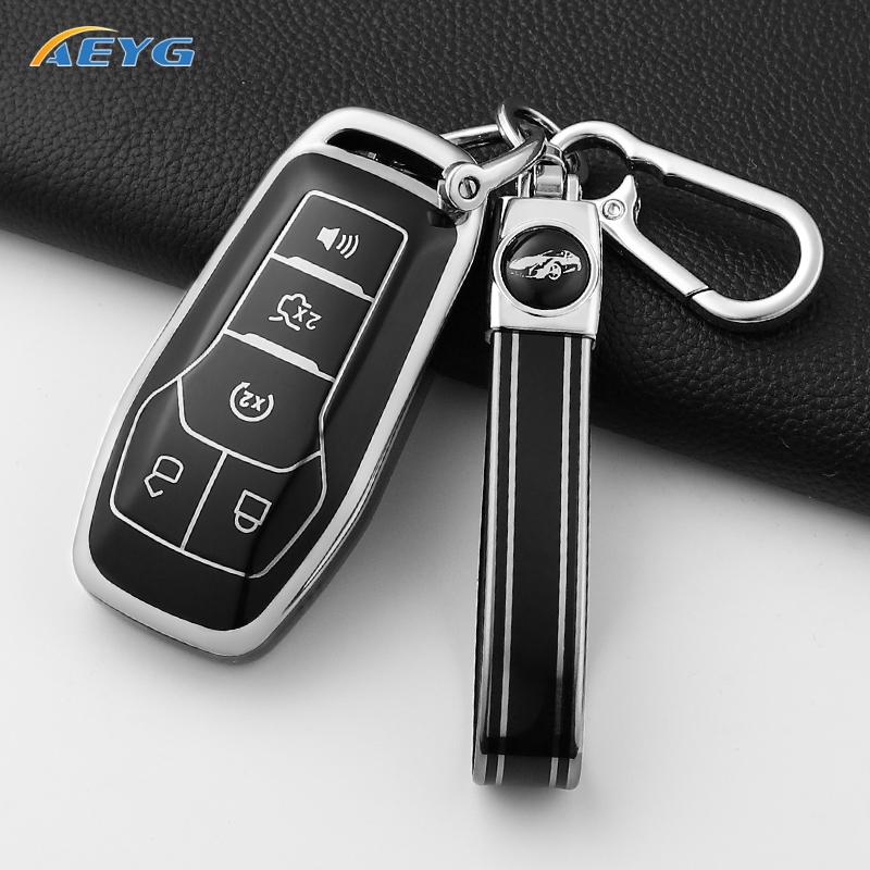 Tpu Car Key Cover Case Shell Fob For Ford Fusion F-150 Edge Explorer Mustang Lincoln Mkz Mkc Platinum  F150 Lariat 5 Buttons