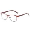 Women Stainless Steel Cateye Reading Glasses Retro Presbyopic Eyeglasses Anti Blue Light for Parents Lentes Opticos Para Mujer