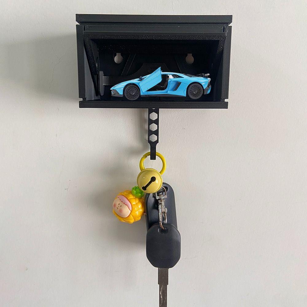 Multifunctional Wall Mount Key Rack with Opening Door Decorative Key Hanger  Wall Decoration