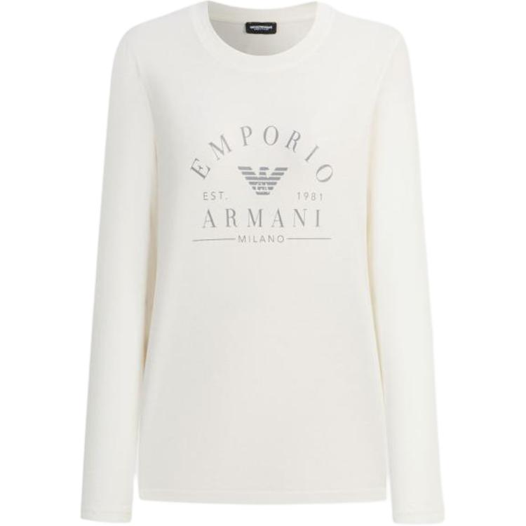 

Emporio Armani 2025 Autumn Winter Cotton Letter Logo Long Sleeve Pullover T-Shirt Women tops EW001899-AF15345-U1054 S