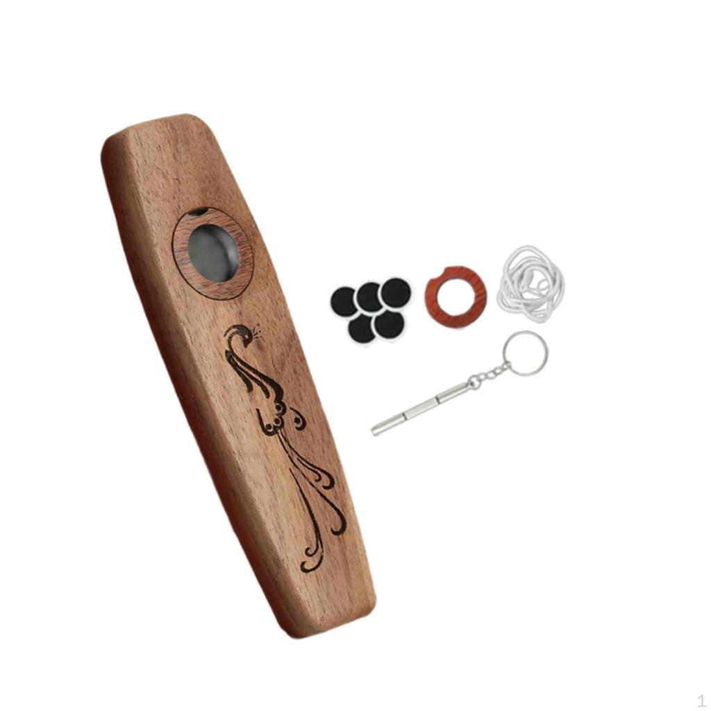 Kazoo Flute Crafted From Wood with Accessories for Outdoor Celebrations