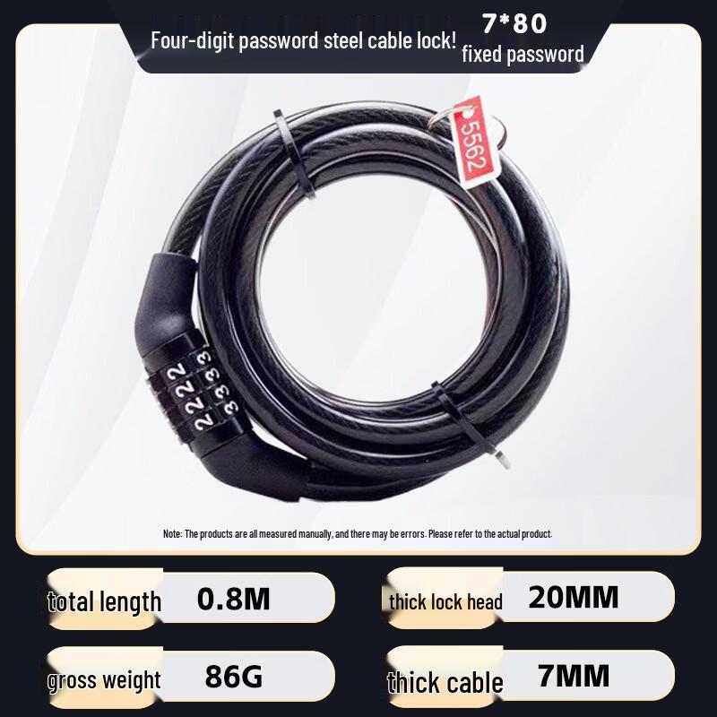 Lishi Bike & Motorcycle Password Cable Lock