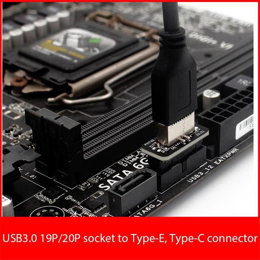 USB TYPE-E 90 Degree Adapter Chassis Front TYPE C Plugin Port For PC Motherboard
