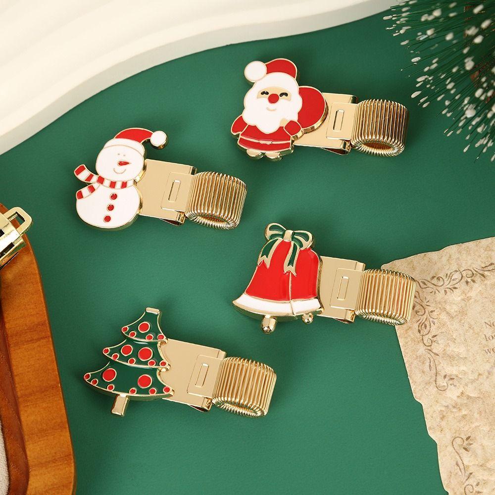 Christmas Pen Clip Metal Bookmark New Pencil Holder Stationery Supplies