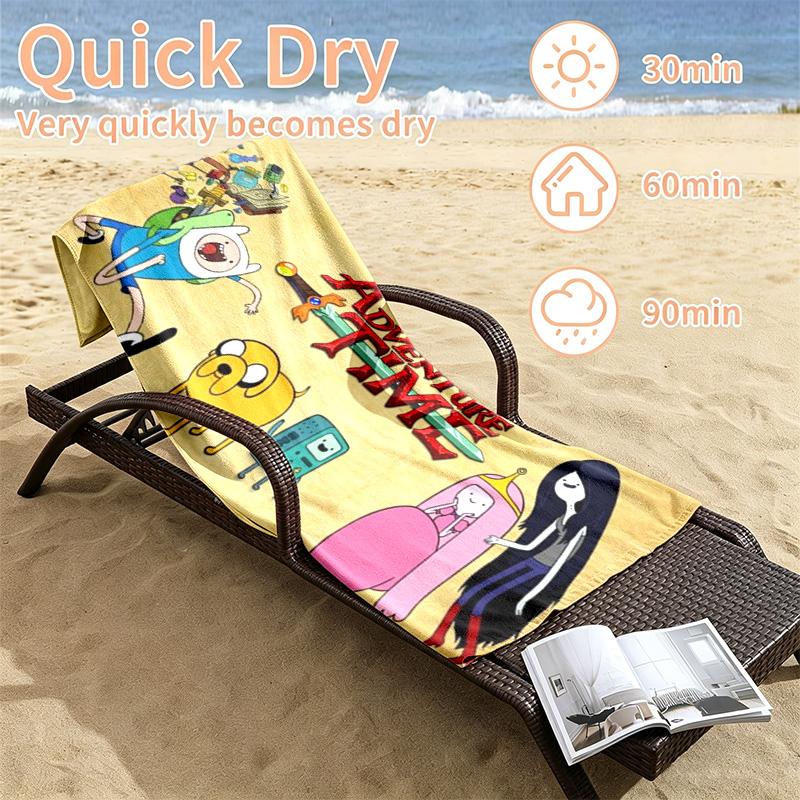 Adventure Time Beach towels also serve as bath towels summer essential a musthave for the outdoors the beach and the pool