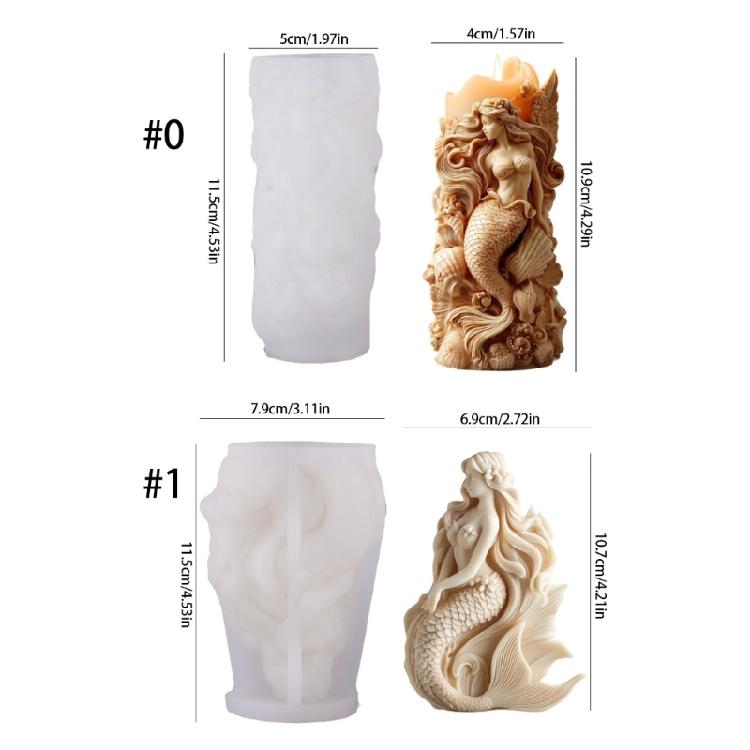 Creative Sea Maiden Shape Silicone Mold For Handmade Candle Heat Resistant Crafting Tool Ideal For Kids And Adults