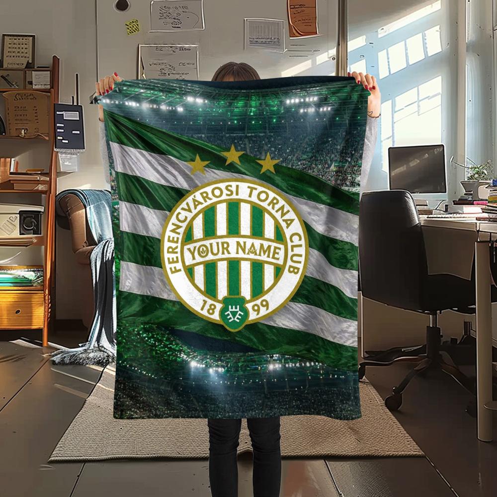 1 Stück Ferencv Rosi Torna Club Fahne Benutzerdefinierter Name Gemustert Flanell Decke Geeignet für Alle Jahreszeiten Für Heimdeko Wärme Und Komfort Geschenke Feiertagsgeschenk