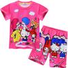 Short-Sleeved Cartoon Digital Printing, Middle-Aged And Older Children'S Daily Loungewear, Short-Sleeved + Shorts Set 91209