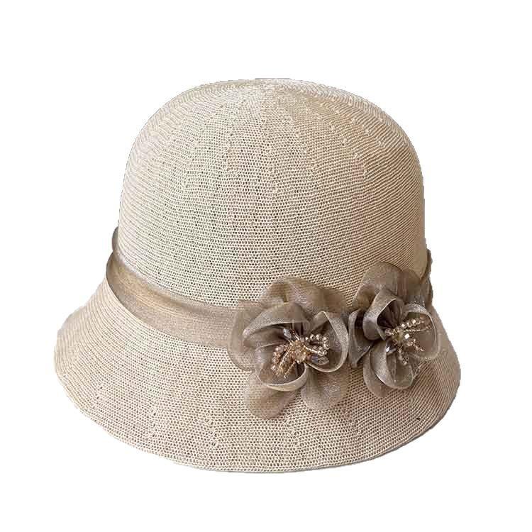 French retro small edge basin hat spring and summer breathable fashion versatile mother sun hat women travel sun hat
