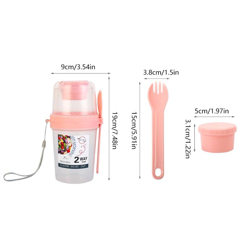 Snídaně ovoce Ovesný jogurtový salátový kelímek s víčkem lžička Dvouvrstvý úložný prostor potravin Přenosný fitness kelímek pro snížení hmotnosti