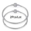 2 Stück/Los Sonderangebot 3mm Silberfarbene Schlangenkette Charm-Armband Für Damen Herren Passend für DIY-Armbänder Schmuck Geschenk