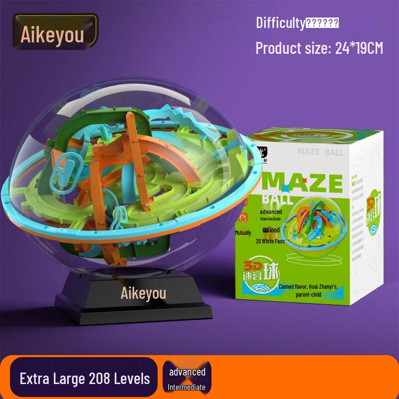 Large Children's 3D Maze Ball Puzzle Toy - Challenge Level Magic Cube