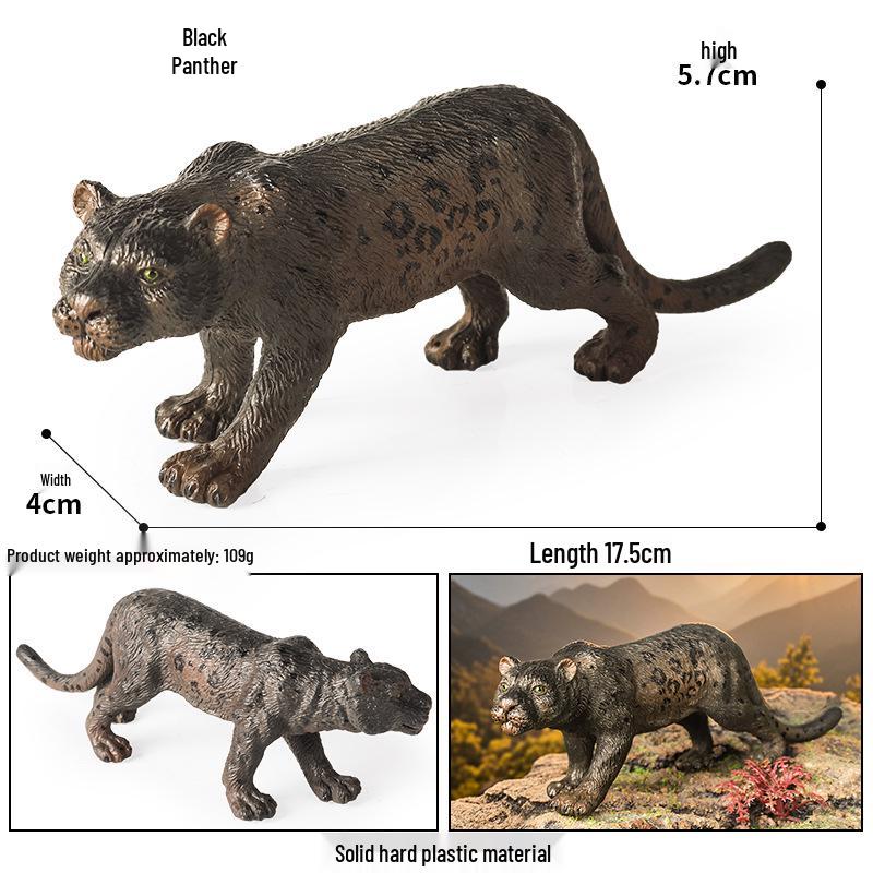Wild Safari Animal Figurines: Giraffe, Elephant, Rhinoceros, Brown Bear, Tiger, Lion, Leopard, Hippopotamus - Solid Cognitive Toys